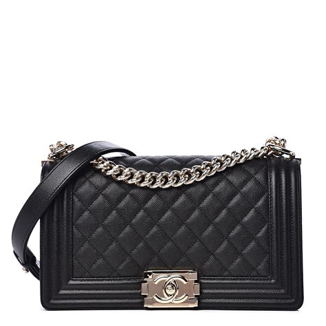 chanel boy bag medium black caviar leather|The Ultimate Guide to the Chanel Boy Bag .